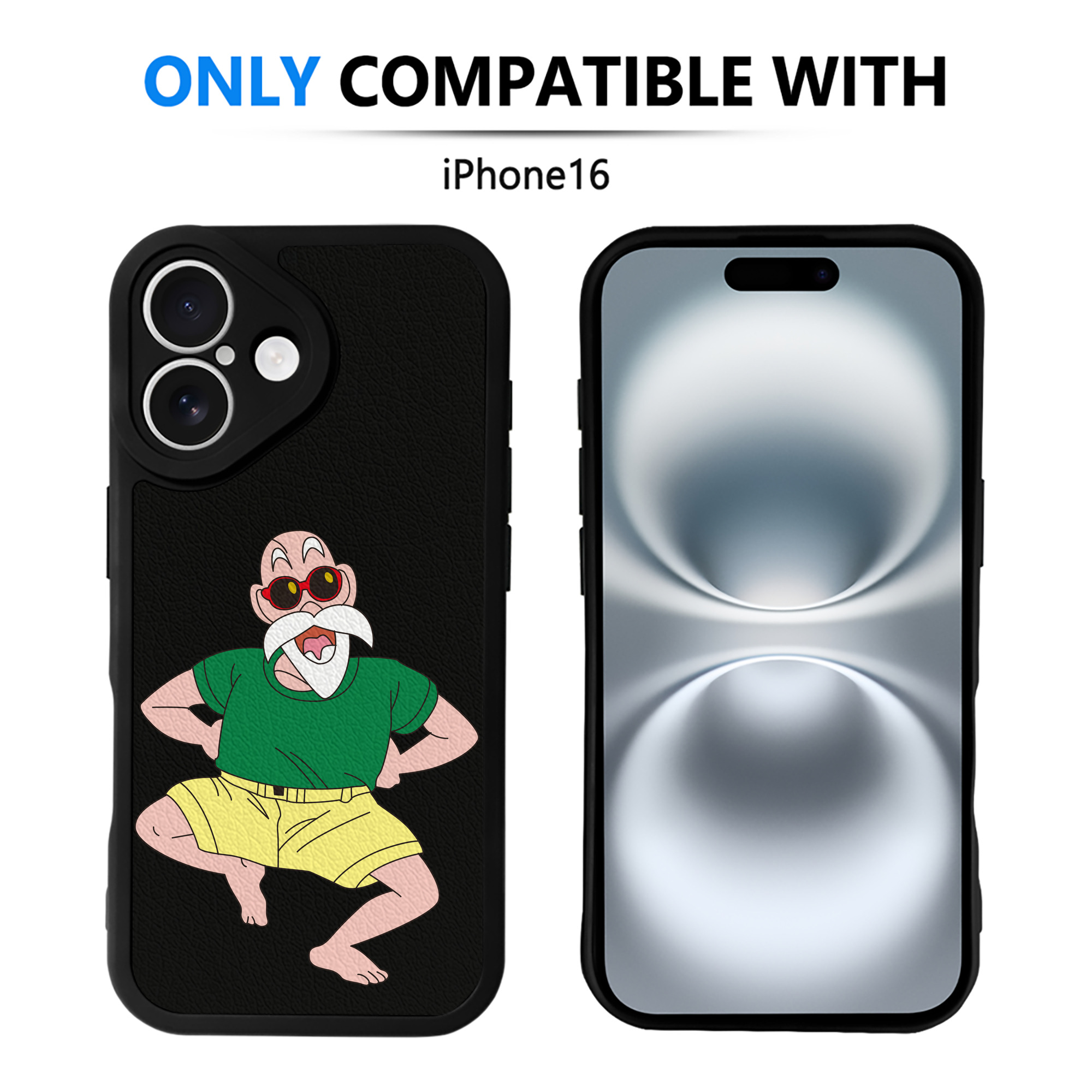 （画像用） ドラゴンボール 亀仙人（かめせんにん） DRAGON BALL Master Roshi Kame Sennin 【iPhone 16シリーズ対応】シリコンスマホケース（レザー調） 材質：シリコン